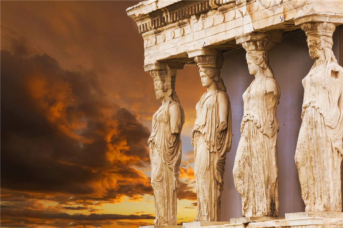 Caryatids in Erechtheum from Athenian Acropolis,Greece.jpg